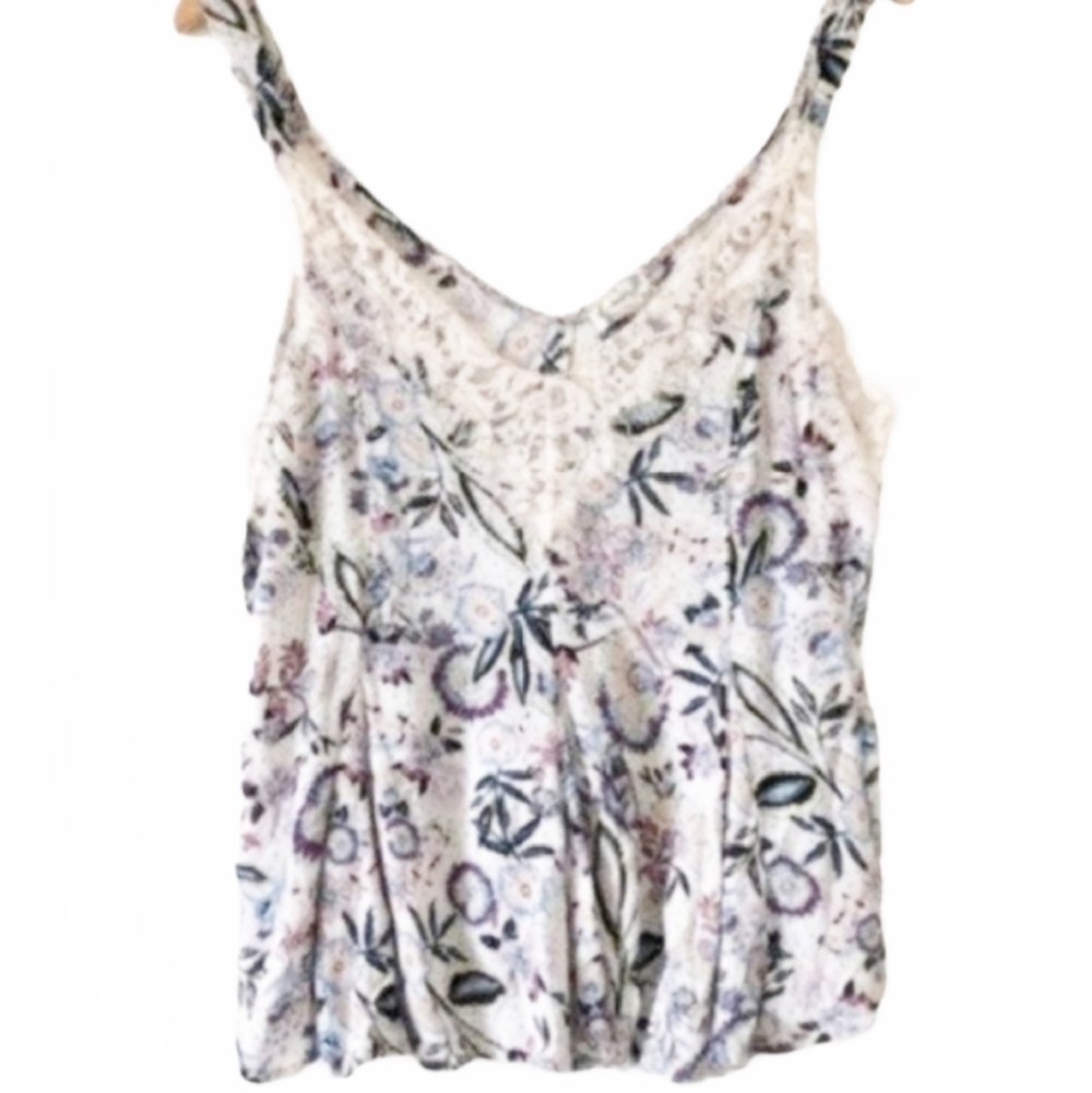 Free‎ people infinite love cami multi floral eyelash lace tank top - Picture 5 of 9